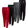 image:imageBody Glove Boys Sweatpants  4 Pack Performance Tricot Boys Joggers with Drawstring Waist  Kids Soft Stretch Athletic PantsBlackGreyRedBlack