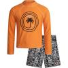 image:imageBody Glove Boys Swim Set  2 Piece Boys Swim Trunks with Rash Guard UV Protection Swimsuit Kids Bathing Suits Sizes 412Orange Tropical