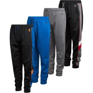 image:imageBody Glove Boys Sweatpants  4 Pack Performance Tricot Boys Joggers with Drawstring Waist  Kids Soft Stretch Athletic PantsCharcoal Royal Panel