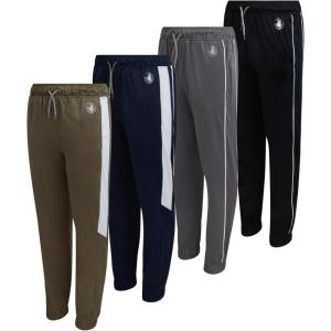 image:imageBody Glove Boys Sweatpants  4 Pack Performance Tricot Boys Joggers with Drawstring Waist  Kids Soft Stretch Athletic PantsNavyGreenBlackGrey