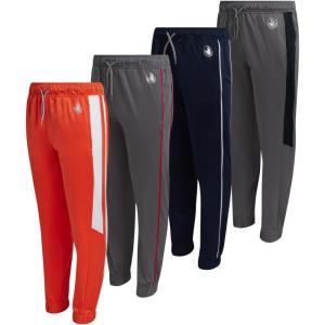 image:imageBody Glove Boys Sweatpants  4 Pack Performance Tricot Boys Joggers with Drawstring Waist  Kids Soft Stretch Athletic PantsOrangeGreyNavyGrey