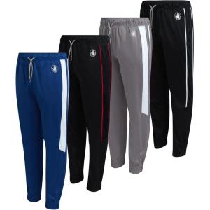image:imageBody Glove Boys Sweatpants  4 Pack Performance Tricot Boys Joggers with Drawstring Waist  Kids Soft Stretch Athletic PantsRoyalLight GreyBlackBlack