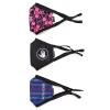 image:imageBody Glove 3Piece Womens Reusable Breathable Face Mask Set Black Logo Stripe