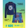 image:imageBody Glove Boys Swim Set  4 Piece UPF 50 Swim Trunks and Rash Guard for Boys Kids Swimwear Set Sizes 412Navy SwirlsTurquoise Lines