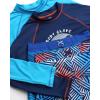 image:imageBody Glove Boys Swim Set  4 Piece UPF 50 Swim Trunks and Rash Guard for Boys Kids Swimwear Set Sizes 412Navy SwirlsTurquoise Lines