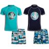 image:imageBody Glove Boys Swim Set  4 Piece UPF 50 Swim Trunks and Rash Guard for Boys Kids Swimwear Set Sizes 412TurquoiseNavy Beach