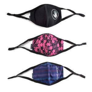 image:imageBody Glove 3Piece Womens Reusable Breathable Face Mask Set Black Logo Stripe