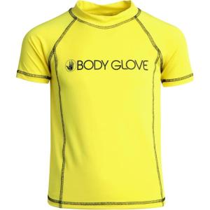 image:imageBody Glove Boys Rash Guard Shirt  UPF 50 Quick Dry Fabric Rash Guard Swimwear for Boys  Short Sleeve Kids Swim ShirtYellow Short Sleeve