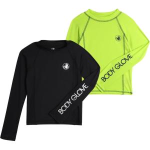 image:imageBody Glove Boys Swim Shirt  2 Pack UPF 50 Sun Protection Quicky Dry Long Sleeve Rash Guard for Boys Kids Swimwear 2T14BlackLime