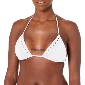 image:imageBody Glove Womens Smoothies DITA Solid Slider Triangle Bikini TopWhite Laser Cut