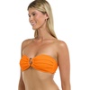 image:imageBody Glove Womens Irene Bandeau Bikini Top Swimsuit with Sashtie BackComo Textured Orange