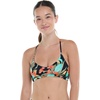 image:imageBody Glove Womens Ruth Fixed Triangle Bikini Top Swimsuit with Adjustable Tie Back DetailHamoa Black Floral Print