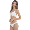 image:imageBody Glove Womens Ruth Fixed Triangle Bikini Top Swimsuit with Adjustable Tie Back DetailWhite Laser Cut