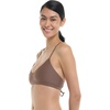 image:imageBody Glove Womens Smoothies Ruth Solid Fixed Triangle Bikini Top Swimsuit with Adjustable Tie Back DetailLatte