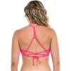 image:imageSmoothies Ruth Solid Fixed Triangle Bikini Top Swimsuit with Adjustable Tie Back DetailBubble Gum