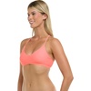 image:imageSmoothies Ruth Solid Fixed Triangle Bikini Top Swimsuit with Adjustable Tie Back DetailCoral