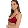 image:imageSmoothies Ruth Solid Fixed Triangle Bikini Top Swimsuit with Adjustable Tie Back DetailCranberry