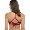 image:imageSmoothies Ruth Solid Fixed Triangle Bikini Top Swimsuit with Adjustable Tie Back DetailCranberry