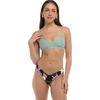 image:imageSmoothies Ruth Solid Fixed Triangle Bikini Top Swimsuit with Adjustable Tie Back DetailDreamy FloralStripe Reversible