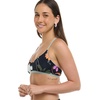 image:imageSmoothies Ruth Solid Fixed Triangle Bikini Top Swimsuit with Adjustable Tie Back DetailDreamy FloralStripe Reversible