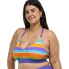 image:imageSmoothies Ruth Solid Fixed Triangle Bikini Top Swimsuit with Adjustable Tie Back DetailHarmony Colorblock