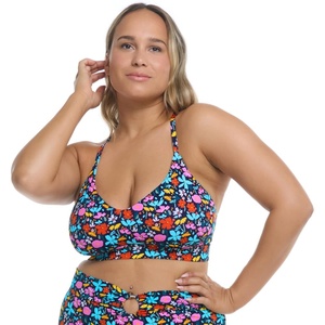 image:imageBody Glove Womens Ruth Fixed Triangle Bikini Top Swimsuit with Adjustable Tie Back DetailVivid Fields Floral Print