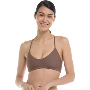 image:imageBody Glove Womens Smoothies Ruth Solid Fixed Triangle Bikini Top Swimsuit with Adjustable Tie Back DetailLatte
