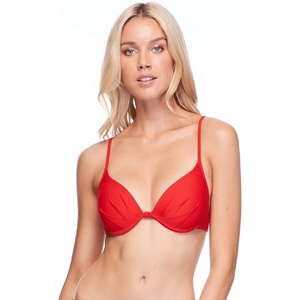 image:imageBody Glove Womens Standard Smoothies Greta Solid Molded Cup Underwire Push Up Bikini TopSmoothie True Red