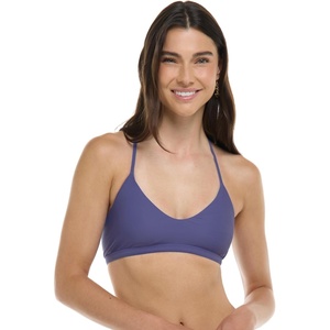 image:imageSmoothies Ruth Solid Fixed Triangle Bikini Top Swimsuit with Adjustable Tie Back DetailIris Blue