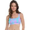 image:imageBody Glove Womens EDI Cup Bikini Top Swimsuit with Adjustable Laceup Back and Wide Underbust Band for SupportAzores Blue Leaf Print