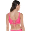 image:imageBody Glove Womens EDI Cup Bikini Top Swimsuit with Adjustable Laceup Back and Wide Underbust Band for SupportBubble Gum