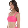 image:imageBody Glove Womens EDI Cup Bikini Top Swimsuit with Adjustable Laceup Back and Wide Underbust Band for SupportBubble Gum