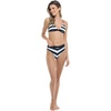 image:imageBody Glove Womens Evelyn Fixed Triangle Halter Bikini Top Swimsuit with 2Way BackBikini TopBlackWhite Malibu Stripe