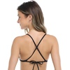 image:imageBody Glove Womens Evelyn Fixed Triangle Halter Bikini Top Swimsuit with 2Way BackBikini TopBlackWhite Malibu Stripe