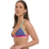 image:imageBody Glove Womens Evelyn Fixed Triangle Halter Bikini Top Swimsuit with 2Way BackBikini TopIris Blue Colorblock