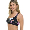 image:imageBody Glove Womens Star Support CrossOver Sports Bra Swimsuit Top with Multi Strap BackDreamy Floral