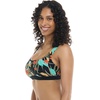 image:imageBody Glove Womens Star Support CrossOver Sports Bra Swimsuit Top with Multi Strap BackHamoa Black Floral Print