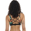 image:imageBody Glove Womens Star Support CrossOver Sports Bra Swimsuit Top with Multi Strap BackHamoa Black Floral Print