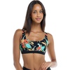 image:imageBody Glove Womens Star Support CrossOver Sports Bra Swimsuit Top with Multi Strap BackHamoa Black Floral Print