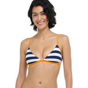 image:imageBody Glove Womens Evelyn Fixed Triangle Halter Bikini Top Swimsuit with 2Way BackBikini TopMaritime Stripe