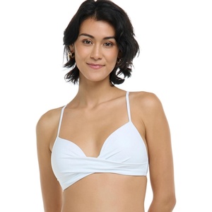 image:imageBody Glove Womens Smoothies Kerry Solid Twist Front Bikini Top Swimsuit with Adjustable 2Way Back DetailWhite Snow