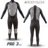 image:imageBody Glove Pro3 Men Full Spring Wetsuit 32mm  Back Zip  Quadra Flex 4 Way Stretch  Thermal Lightweight Performance for Surfing Bodyboarding Swimming Snorkeling and Scuba DivingBLACK