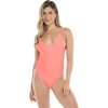 image:imageBody Glove Womens Claire Onepiece Swimsuit  VNeck Ruched Back Adjustable Tie Cheeky CoverageCoral
