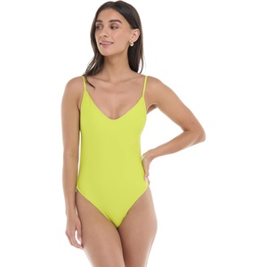 image:imageBody Glove Womens Claire Onepiece Swimsuit  VNeck Ruched Back Adjustable Tie Cheeky CoverageKey Lime