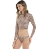 image:imageBody Glove Womens Let It Be Long Sleeve Crop Top Rashguard with UPF 50Primal Leopard Print