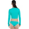 image:imageBody Glove Womens Let It Be Long Sleeve Crop Top Rashguard with UPF 50Turquoise Ibiza Rib