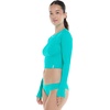 image:imageBody Glove Womens Let It Be Long Sleeve Crop Top Rashguard with UPF 50Turquoise Ibiza Rib
