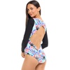 image:imageBody Glove Womens Long Sleeve Paddle One Piece Swimsuit with UPF 50Miami Palm Tree Print