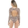 image:imageBody Glove Womens Long Sleeve Paddle One Piece Swimsuit with UPF 50Primal Leopard Print