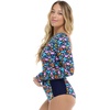 image:imageBody Glove Womens Long Sleeve Paddle One Piece Swimsuit with UPF 50Vivid Fields Floral Print